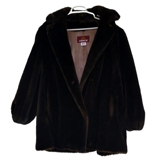 Jordache Women's Faux Fur Coat, L, Dark Brown, Perfect for Cold Weather. - Picture 1 of 10